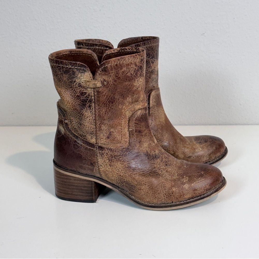 Diba True West Haven Rustic Leather Boot Distressed Brown 6.5